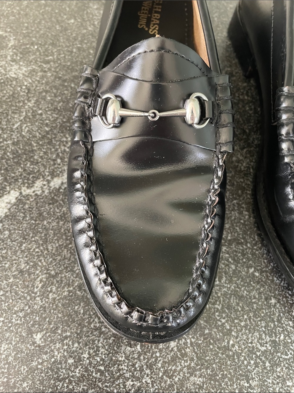 G.H. Bass Women’s Size 7 Black Leather Lianna Loafers Silver Horsebit 90s - Picture 4 of 15